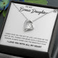 To My Bonus Daughter "Always Shine Like The Brightest Star" Heart Necklace