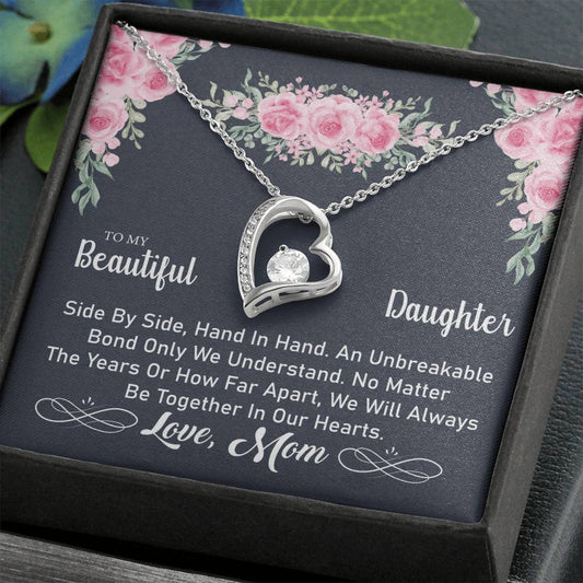 To My Daughter "An Unbreakable Bond" Heart Necklace