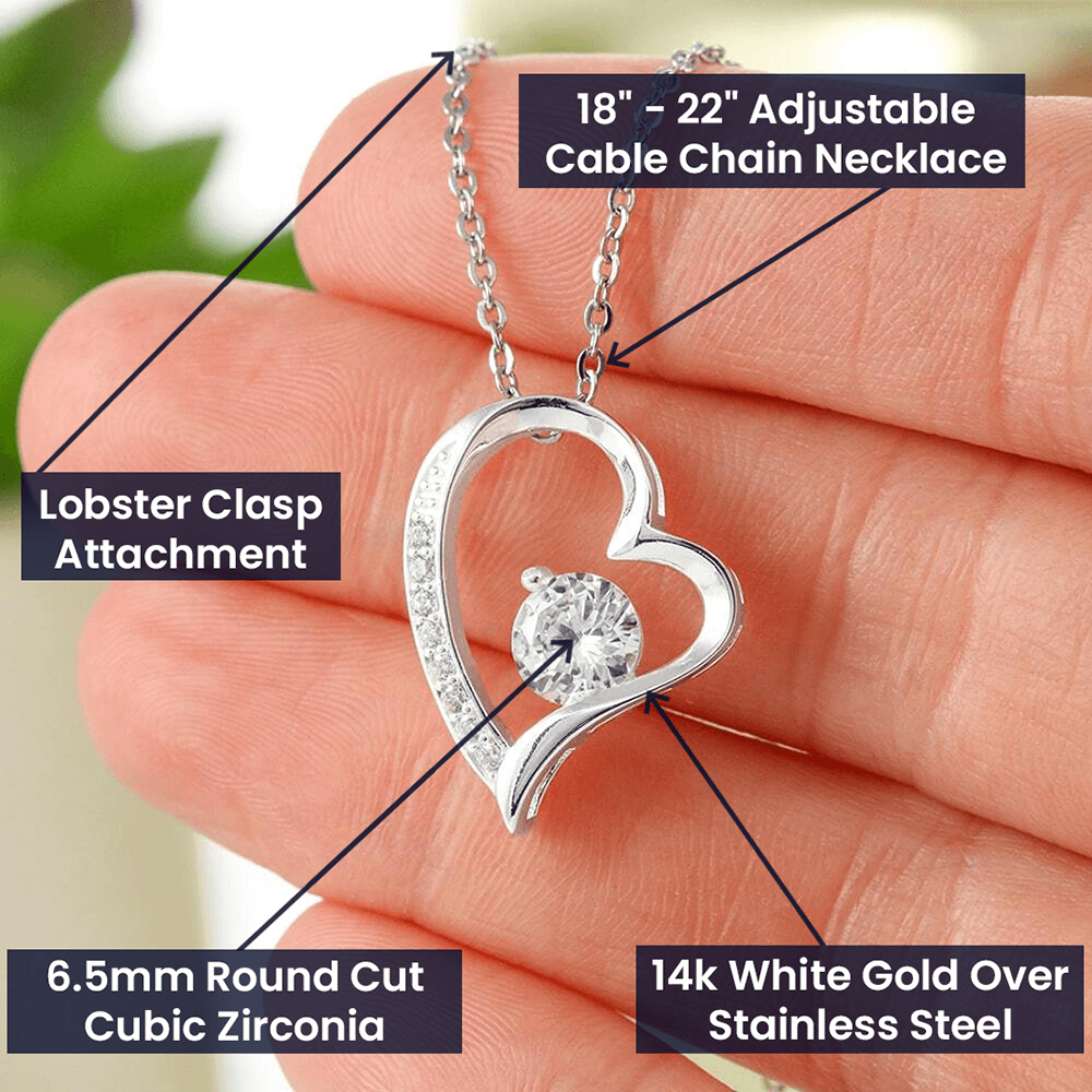 Gift For Granddaughter "Keep Shining Brightly" Heart Necklace