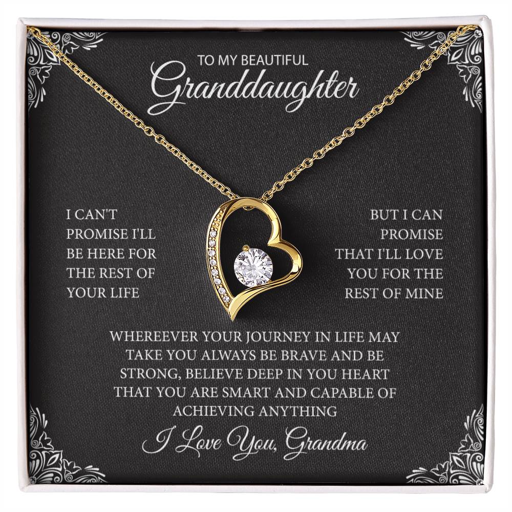 To My Granddaughter "Always Be Brave" Heart Necklace