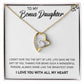 To My Bonus Daughter "Always Shine Like The Brightest Star" Heart Necklace