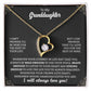 To My Granddaughter "Remember Who's Granddaughter You Are" Heart Necklace