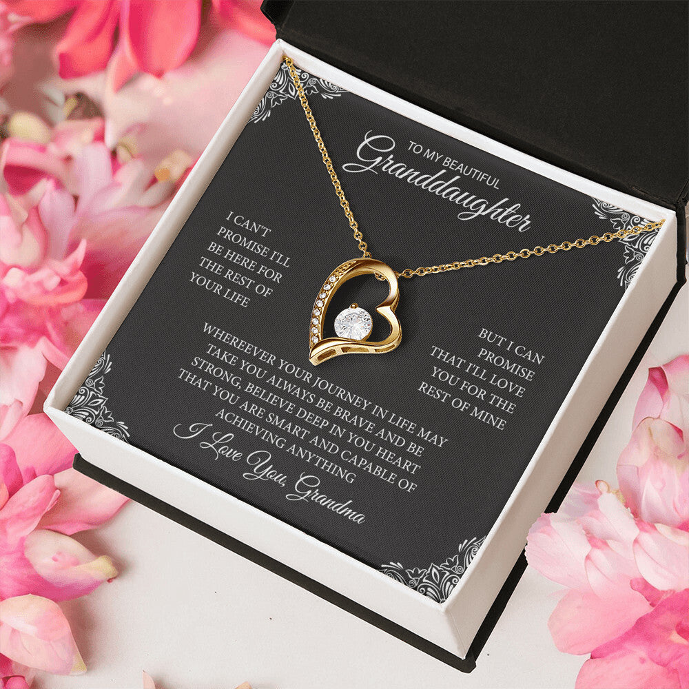 To My Granddaughter "Always Be Brave" Heart Necklace