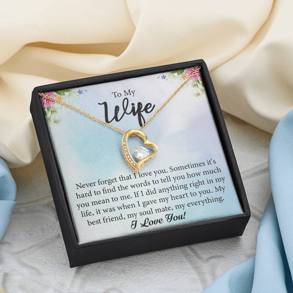 To My Wife "My Best Friend" Heart Necklace