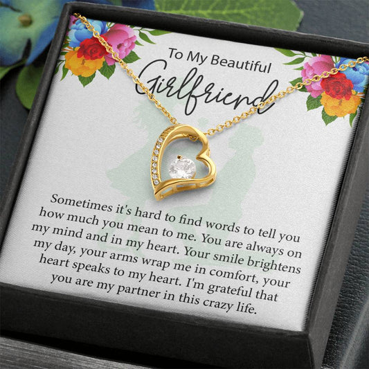 To My Girlfriend "You Are Always On My Mind" Heart Necklace