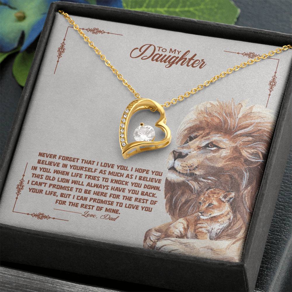 To My Beautiful Daughter "Never Forget That I Love You" Necklace