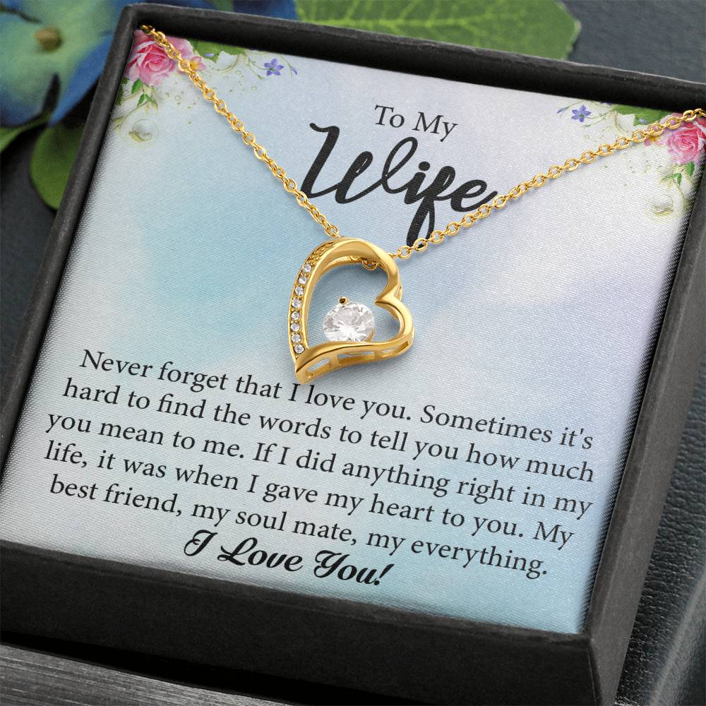 To My Wife "My Best Friend" Heart Necklace